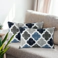 thumbnail image 2 of Shininglove Lumbar Throw Pillow Covers 12x20 Pillow Cases for Home Decor, 12"x20" Set of 2, Dark Blue, 2 of 7