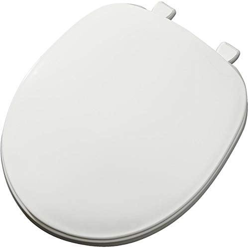 Round Plastic Toilet Seat - with Closed Front, White