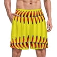 thumbnail image 1 of NICKSUN Shorts de Pyjama Amusants pour Hommes, Bas de Pyjama Doux avec Poches, Jaune Baseball, 5TG, 1 of 6