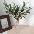 thumbnail image 3 of destyer 4pcs Artificial Olive Branch Simulation Greenery Home Office Table Ornament Plastic artificial Plant, 3 of 9