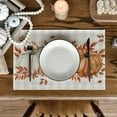 thumbnail image 2 of Set of 4 Fall Placemats 12x18 Inch Pumpkins Autumn Thanksgiving Harvest Vintage Table Mat for Party Dining Decoration, Beige/Orange, 2 of 12