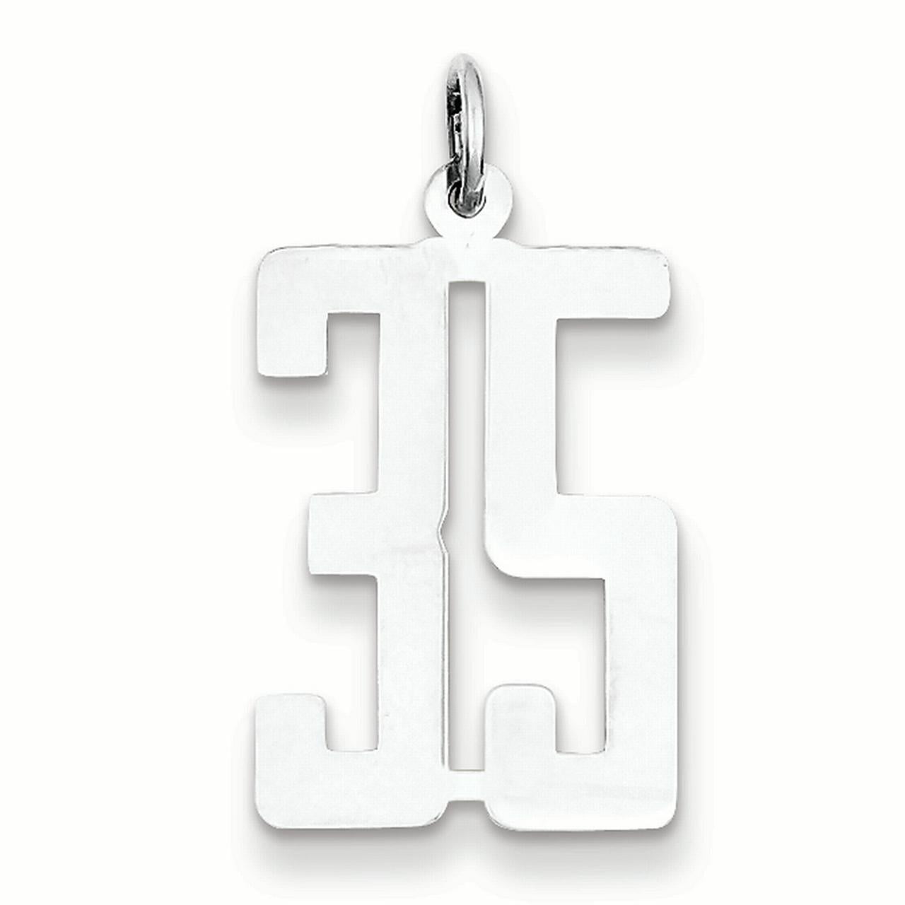 Beautiful Sterling silver 925 sterling Sterling Silver Rhodium-plated Small Polished Number 35 Charm Beautiful Sterling silver 925 sterling Sterling Silver Rhodium-plated Small Polished Number 35 Charm