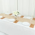 thumbnail image 5 of Balsa Circle 6 feet Gold Reversible Metallic Woven Vinyl Plastic Table Runner Party Events Catering Decorations, 5 of 8