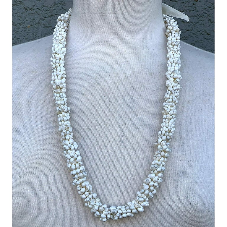 Hawaiian Store Mongo Shell Lei Necklace (Choose Color & Length