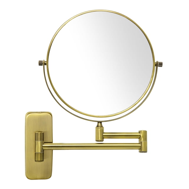 Espejo de maquillaje GURUN, soporte de pared, 20 cm, latón satinado envejecido, 7X