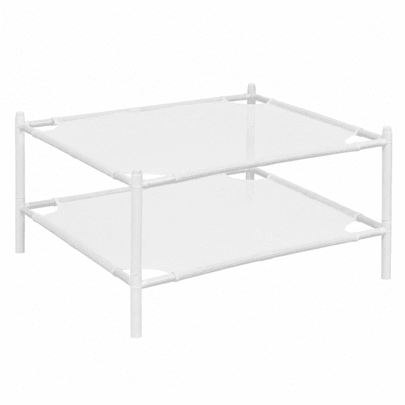 PLERISE Mesh Drying Rack, Stackable Lay Flat Laundry Dryer for Delicates, White, 24 x 16 x 4 inch, 2 Pack