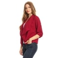 thumbnail image 2 of Women's Trendy Style 3/4 Sleeves Solid Open Jacket, 2 of 4