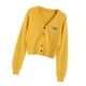 thumbnail image 2 of Minnieouse Mujer Camisa de punto Suelta Retro Manga larga Botón Suéter Otoño Abrigo Prendas para la parte del cuerpo Amarillo, 2 of 6