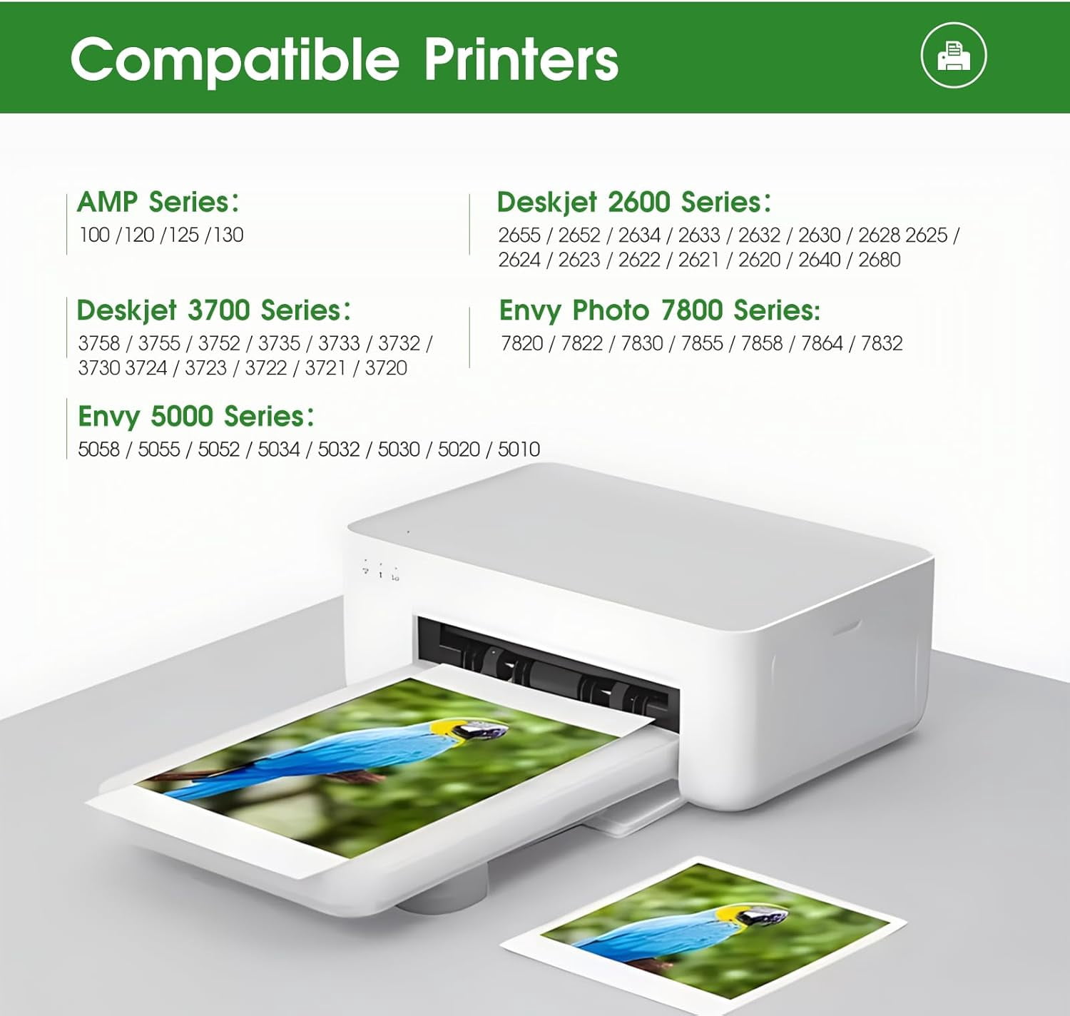 65 Black Ink Cartridge Compatible for HP 65 65XL for HP DeskJet 3752 3772 3755 Envy 5055 5010 5020 Printer (2 Black)