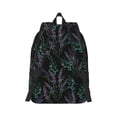 thumbnail image 2 of Naloa Lavender Flowers Canvas Backpack for Men Women Rucksack Casual Travel Daypack College Tote Satchel Bookbag for Teens-Small, 2 of 7