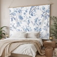 thumbnail image 3 of Blue White Spring Floral Large Tapestry for Bedroom Wall Hanging Tapestry, Summer Botanical Birds Ceiling Backdrop Tapestries Poster Blanket Wall Decor for Teens Room Living Room Dorm 86" x 104", 3 of 8