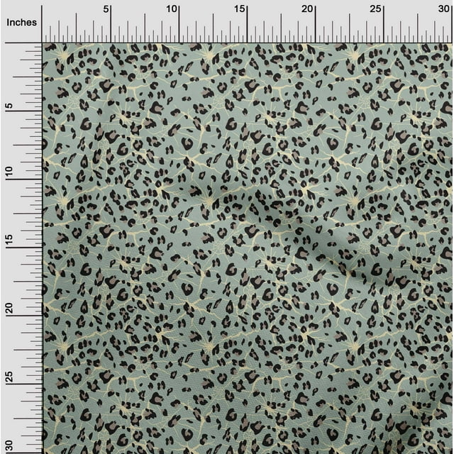 oneOone Georgette Viscose Fabric Leopard Animal Skin Fabric Prints by Yard 42 Inch Wide