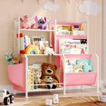 thumbnail image 6 of Kids Bookshelf and Toy Organizer, 3 Tier Girls Pink Bookshelf for Kids, Nursery Book Shelves, Toddler Book Shelf, Kids Book Shelf for Kid Room, White/Pink, 6 of 17