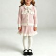 thumbnail image 5 of Bxsruta Girls Sweater and Skirt Set Long Sleeve Button Down Outfit Casual School Party Wear, 5 of 8