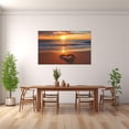 thumbnail image 2 of Golden Sunset Heart Shape Sand Beach Framed Canvas Wall Art Posters for Apartment Hallway Bedroom Decor, Ready to Hang12"L x 8"W, 2 of 10