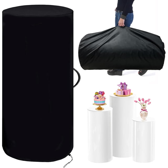 lluzx Sacs de Rangement Portables pour Supports Ronds de Cylindres pour Fête, Grand Sac de Rangement Imperméable pour Piédestal de Cylindre, Sac de Transport à Cordon Robuste pour Table de Piédestal
