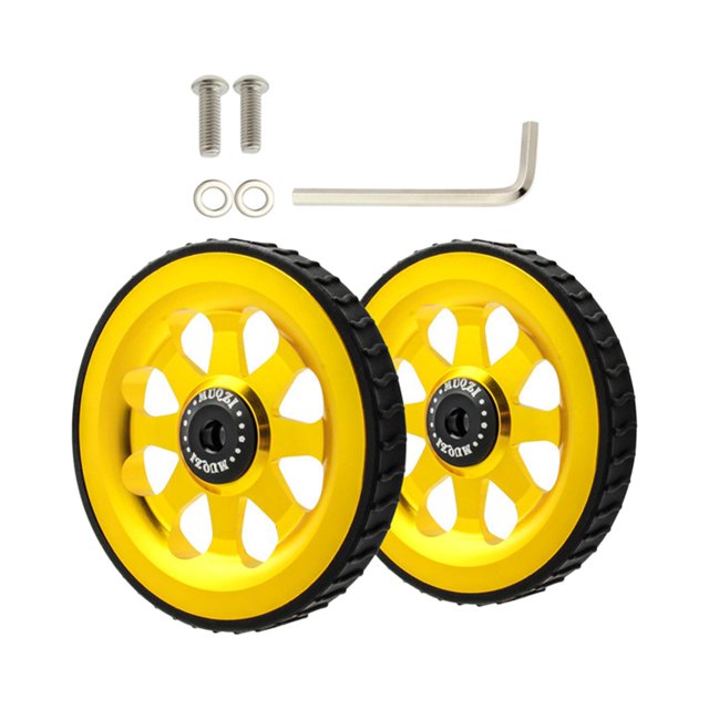 1 par de ruedas fáciles de aleación de aluminio Zulema dorado con 2 tornillos M6 para Bicicleta Plegable Easy Wheel