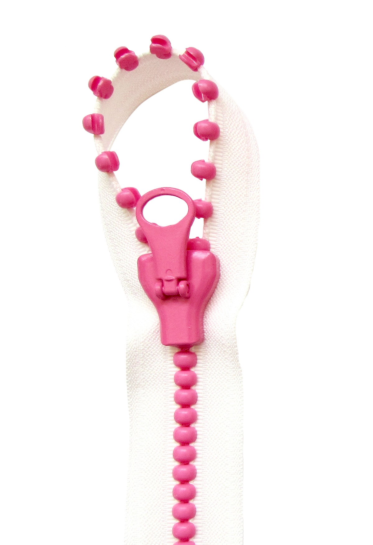 Zipper Jelly Bead 31In White Pink