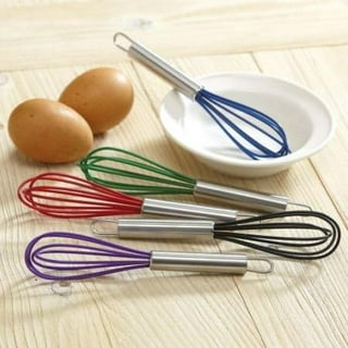 Wingsflying 4 Pack Mini Wire Kitchen Whisks Small Egg Whisk Gravy Sauce  Mini Whisk Silver-Each of 2PCS 5 Inches and 7 Inches