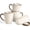 white-sun, variant on Ceramic Coffee Mug Set - 16 Oz Large Coffee Mugs - Embossed Stoneware Cups with Handle for Latte Cappuccino Cocoa - Microwave Dishwasher Safe - Set of 4 - White