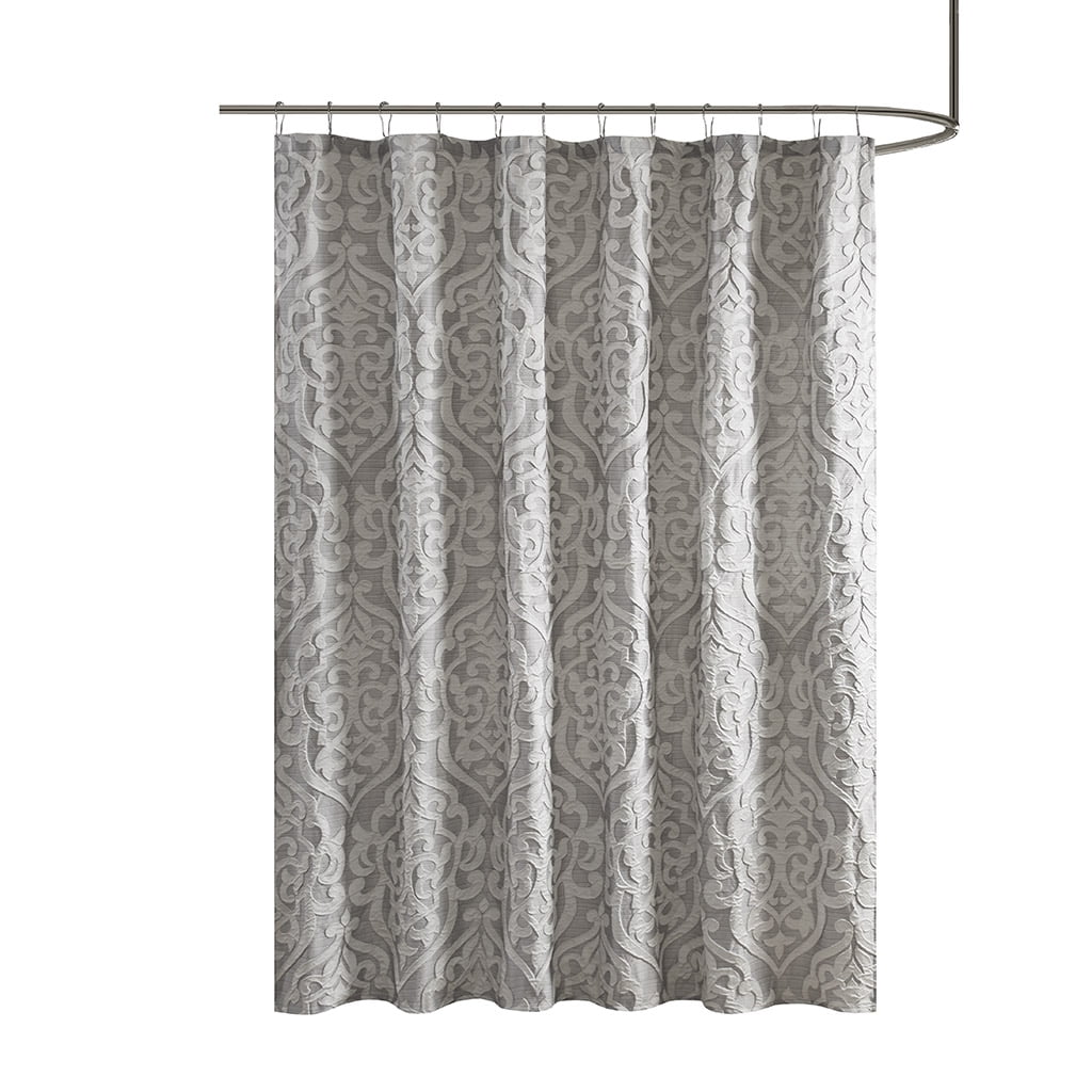 MAYEERTY Jacquard Shower Curtain, 72" x 72", Beige, Cotton