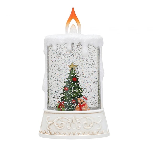 Vela LED de Navidad, vela de Pilar LED, vela sin llama con purpurina de agua, vela decorativa para ventana de Festival, regalo de Navidad , de Navidad árbol de Navidad