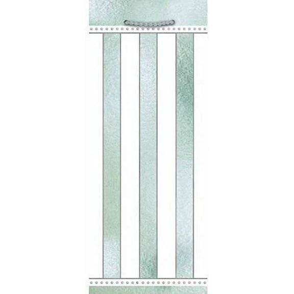 Amscan Glossy Stripe Bottle Bag Party Supply, Silver/White, 13" x 5 1/4" x 3 1/2"