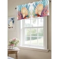 thumbnail image 6 of Summer Coastal Curtain Valances for Windows, Ocean Watercolor Shell Coral Kitchen Valance Window Treatment, Light Filtering Block Curtains for Bathroom/Bedroom/Living Room 42'' x 18'', 6 of 9