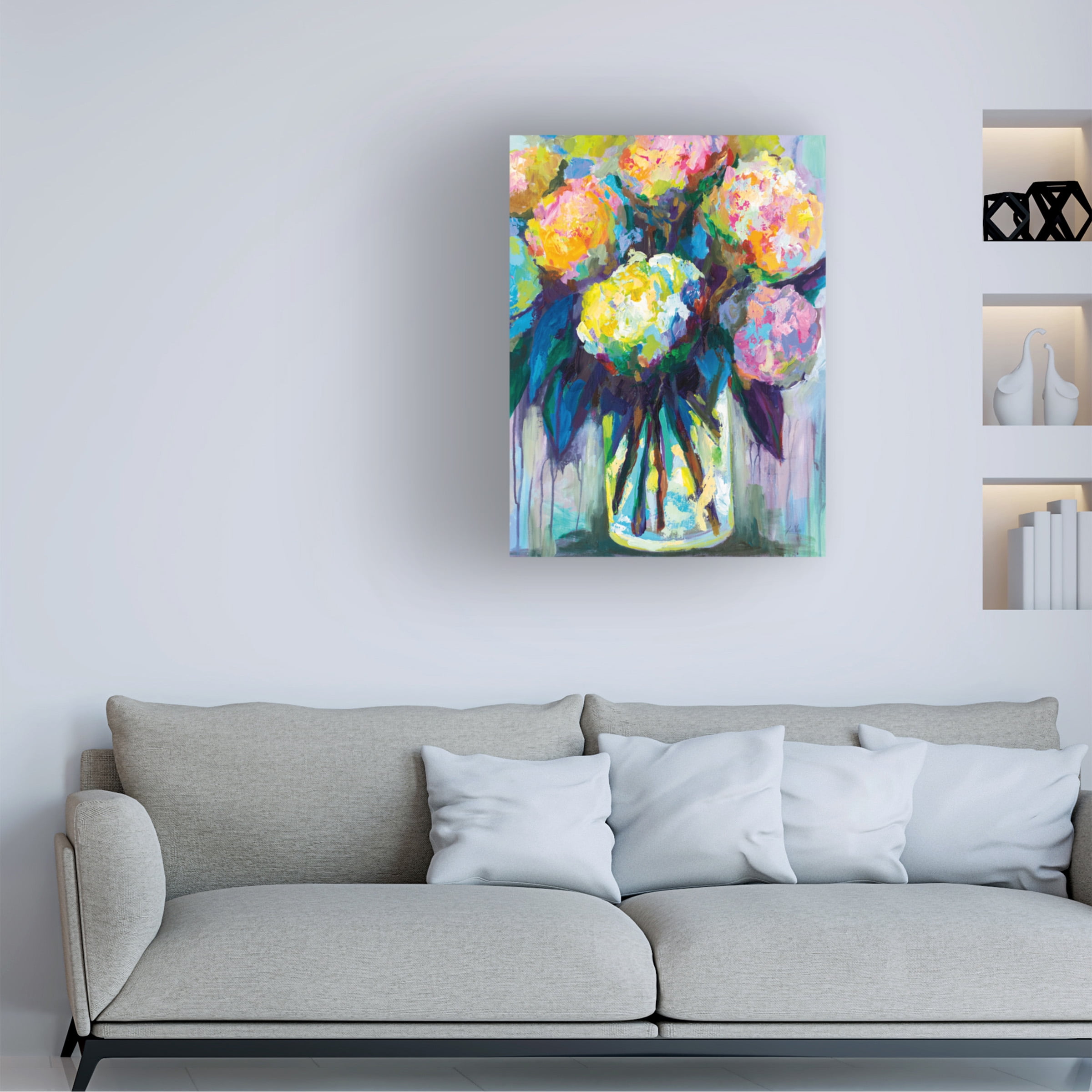Jeanette Vertentes 'Full of Hydrangeas' Canvas Art