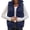 Dark Blue, variant on DeHolifer Puffer Vest for Women Cropped Zip up Sleeveless Lapel Solid Color Stand Collar Vest Winter Fashion Lightweight Coat Khaki L
