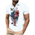thumbnail image 2 of UVEASISHA 4th of July Polos Shirts for Men Business Casual Button Collared T-Shirt Big and Tall Short Sleeve Golf Shirt Slim Fit Stylish Patriotic Tee White-1 XXL, 2 of 5