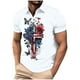 thumbnail image 2 of Blusa y camisa de manga corta con cuello vuelto para hombre, estilo casual, de moda, de manga corta, con botones estampados y cuello vuelto, blusa de poliéster para hombre., 2 of 5