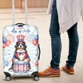 thumbnail image 4 of Happy 4th of July Patriotic Bernese Mountain Dog Marching Band Uniform Balloons Fireworks Travel Luggage Cover Berner Lover Gifts Suitcase Dust Protective Decor - 13009, 4 of 5