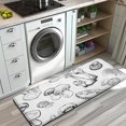 thumbnail image 3 of Black Mushroom Line White Pattern Kitchen Rug Mat,Kitchen Runner Rugs Non Skid Washable,Decorative Kitchen Floor Mats for Kitchen,Sink,Laundry,17"x47.2", 3 of 7