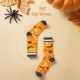 thumbnail image 3 of Halloween socks, 3 pairs of popular street socks, warm, sweat absorbing, and odor proof pumpkin socks, and mid socks 7-13, 3 of 5