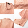 thumbnail image 5 of Men's Short Sleeve Shirt Lightweight Casual Button down Top for Summer,Beach Vacation,Breathable Hollow Out Texture Shirt for Men Pink M, 5 of 5