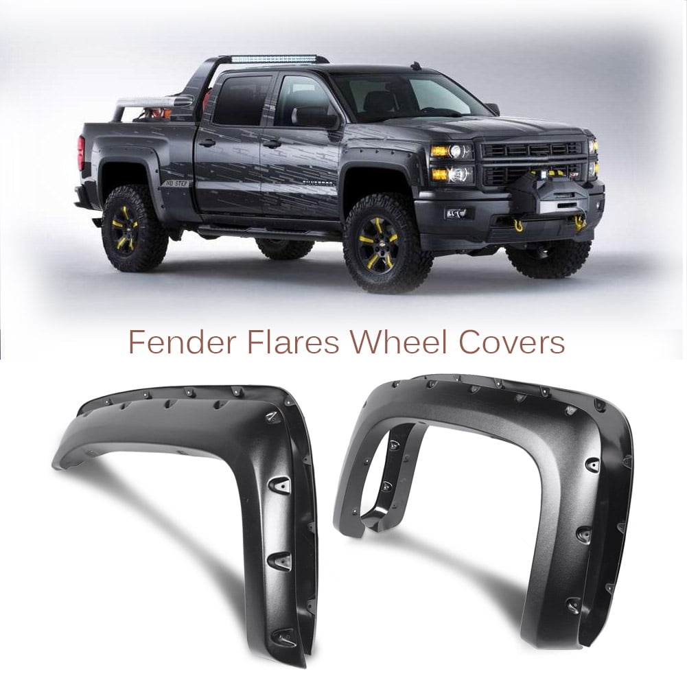 MATTE WHEEL FENDER FLARES KIT TIRE COVERAGE FOR 07-13 CHEVY SILVERADO FLEETSIDE MATTE WHEEL FENDER FLARES KIT TIRE COVERAGE FOR 07-13 CHEVY SILVERADO FLEETSIDE