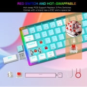 E-YOOSO 60% Mechanical Keyboard, Red Switch Gaming Wired Keyboard with RGB Backlit, Ultra-Compact 60 Percent Computer Keyboard for Windows, Mac OS