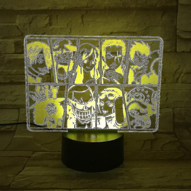 Lámpara de mesa de anime para dormitorio infantil de una pieza, luz nocturna LED 3d