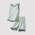 thumbnail image 4 of Amidoa Boys Girls 2 Piece Outfits Summer Clothes Short Sleeve Soft T Shirts and Casual Shorts Kids Clothing Sets Green Size 6, 4 of 4