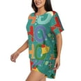 thumbnail image 2 of Fotbe Ho Ho Ho Print Pajama Set for Women 2 Piece Loungewear Short Sleeve Tops and Shorts Set Soft Sleepwear-3X-Large, 2 of 7