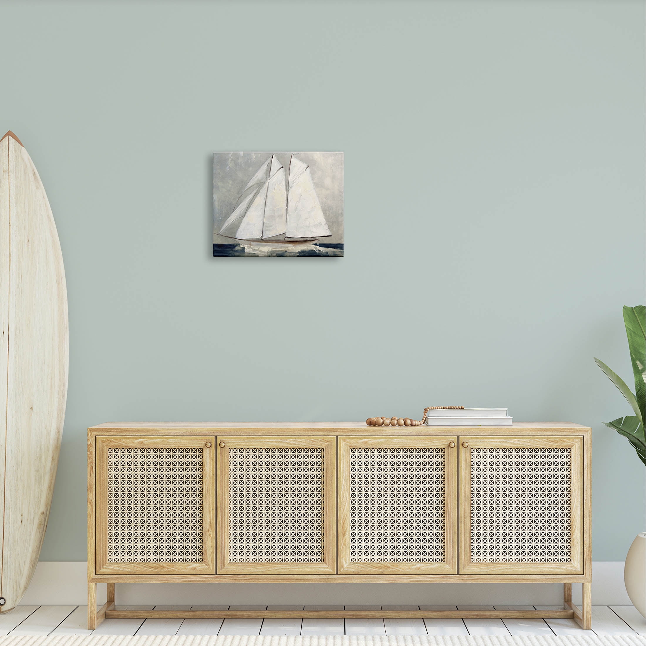 Stupell Industries Nautical Sailboat Dark Ocean Water Painting Gallery Wrapped Canvas Print Wall Art, Design by Sally Swatland