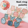 thumbnail image 2 of dianhelloya Ring Nail Coloring Palette Imitation Shell Easy to Use Beautiful Colors Manicure Tool Coloring Palette Blue B, 2 of 8