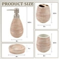 thumbnail image 3 of CERBIOR 4 Piece Textured Ceramic Brown Bathroom Accessory Set Includes Soap Dish, Dispenser, Toothbrush Holder and Tumbler (Brown), 3 of 8