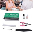 thumbnail image 1 of Clear Coffin Nail Tips Set, File Nail Extension Kit 550PCS Cuticle Pusher with Nail Glue for Home Use, 1 of 7