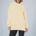 thumbnail image 2 of MuXi Women's Oversized Letter Print Hoodie Soft Pullover Sweatshirt Casual Loose Fit Comfortable Daily Wear (Khaki,S), 2 of 6