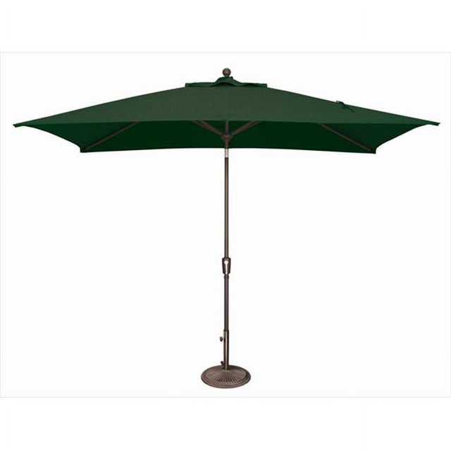SimplyShade 6 x 10 ft. Rectangle Push Button Tilt Market Umbrella Forest Green