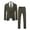 military green, variant on i·FineLong Men's Plaid Three - Piece Suit, Suitable for Business and Travel