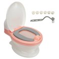 thumbnail image 1 of Orinal de transición para niños pequeños, desmontable, lavable, con cojín suave de poliuretano antideslizante, color rosa y blanco, 1 of 14