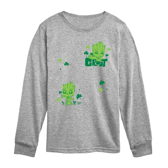 Guardians of the Galaxy - Groot Shamrock - Youth Boys Long Sleeve Graphic T-Shirt